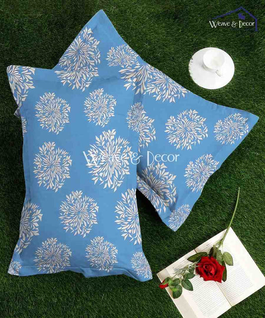 Blue Dandelion Floral Pillow Cover Set of 2