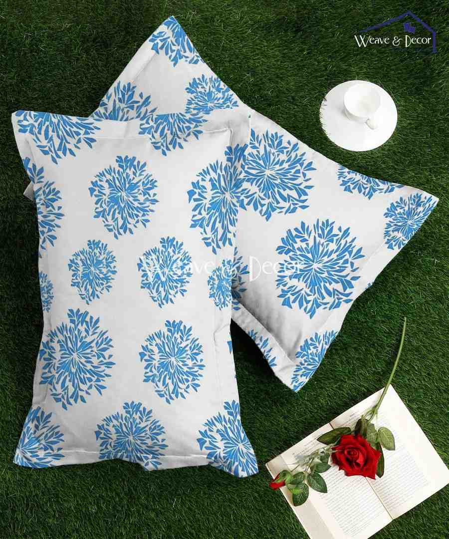 Aqua Burst Floral Pillow Cover Set of 2