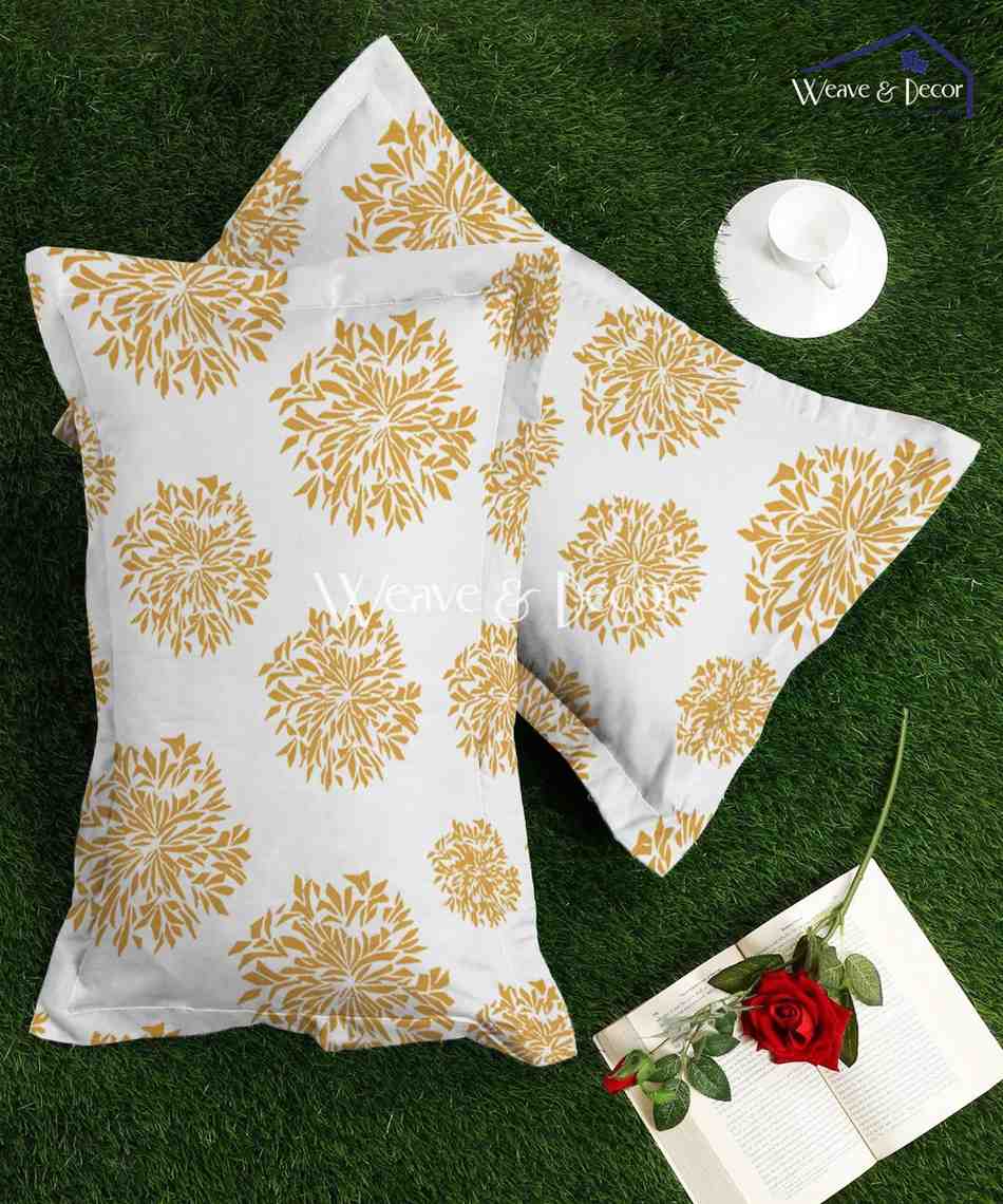 Golden Magic Floral Pillow Cover Set of 2