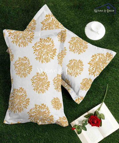 Golden Magic Floral Pillow Cover Set of 2