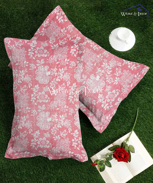 Soft Rose Bloom Pillow Cover Set of 2
