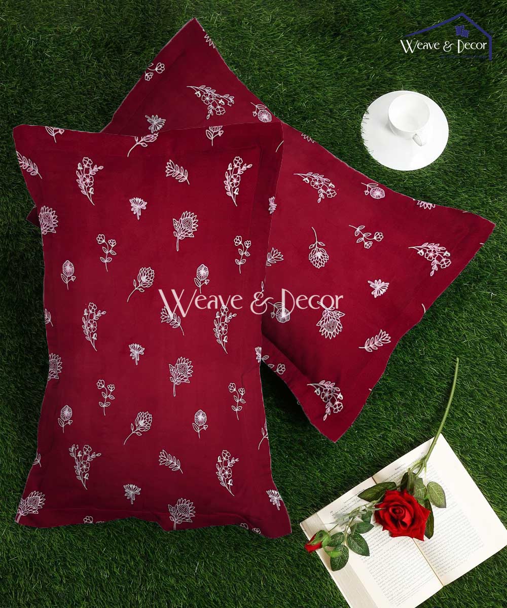 Ruby Floral   Pillow Cover Set of 2