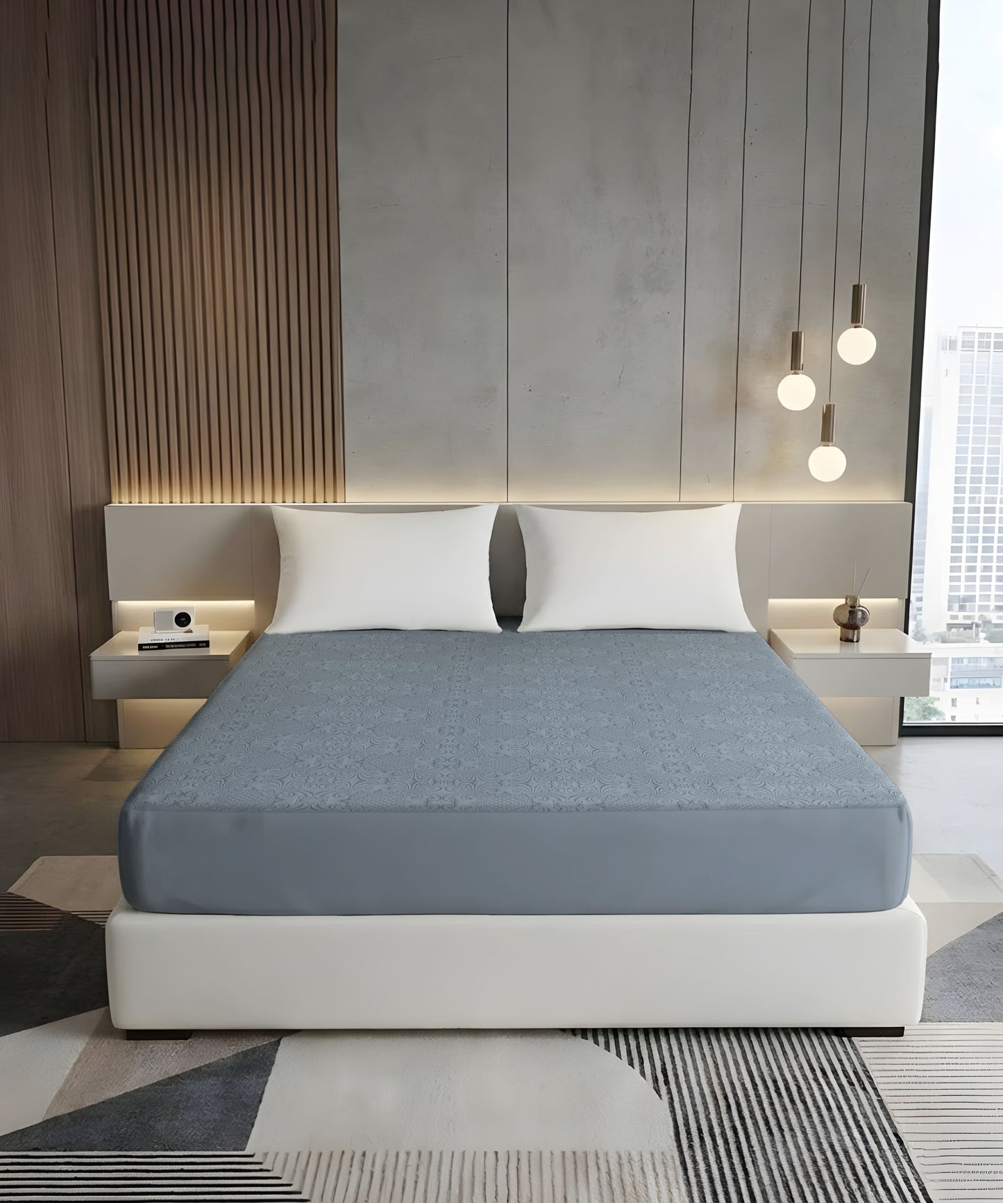 ultrasonic punched pattern mattress protector 