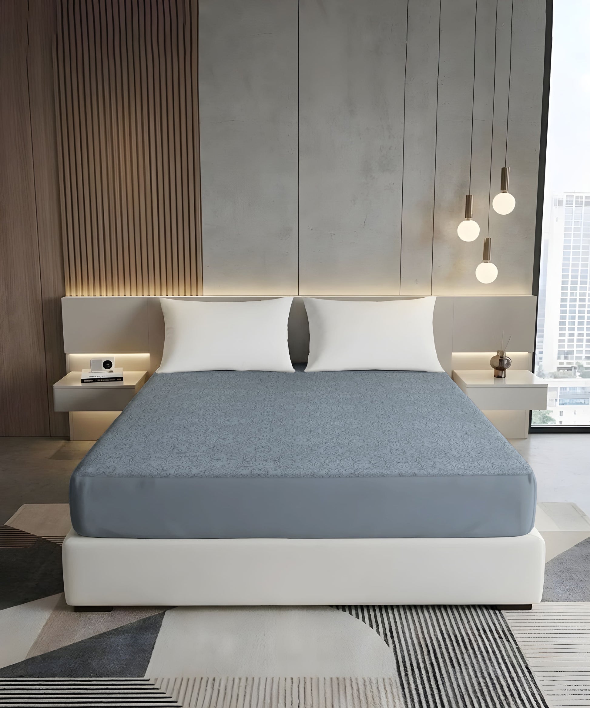 ultrasonic punched pattern mattress protector 