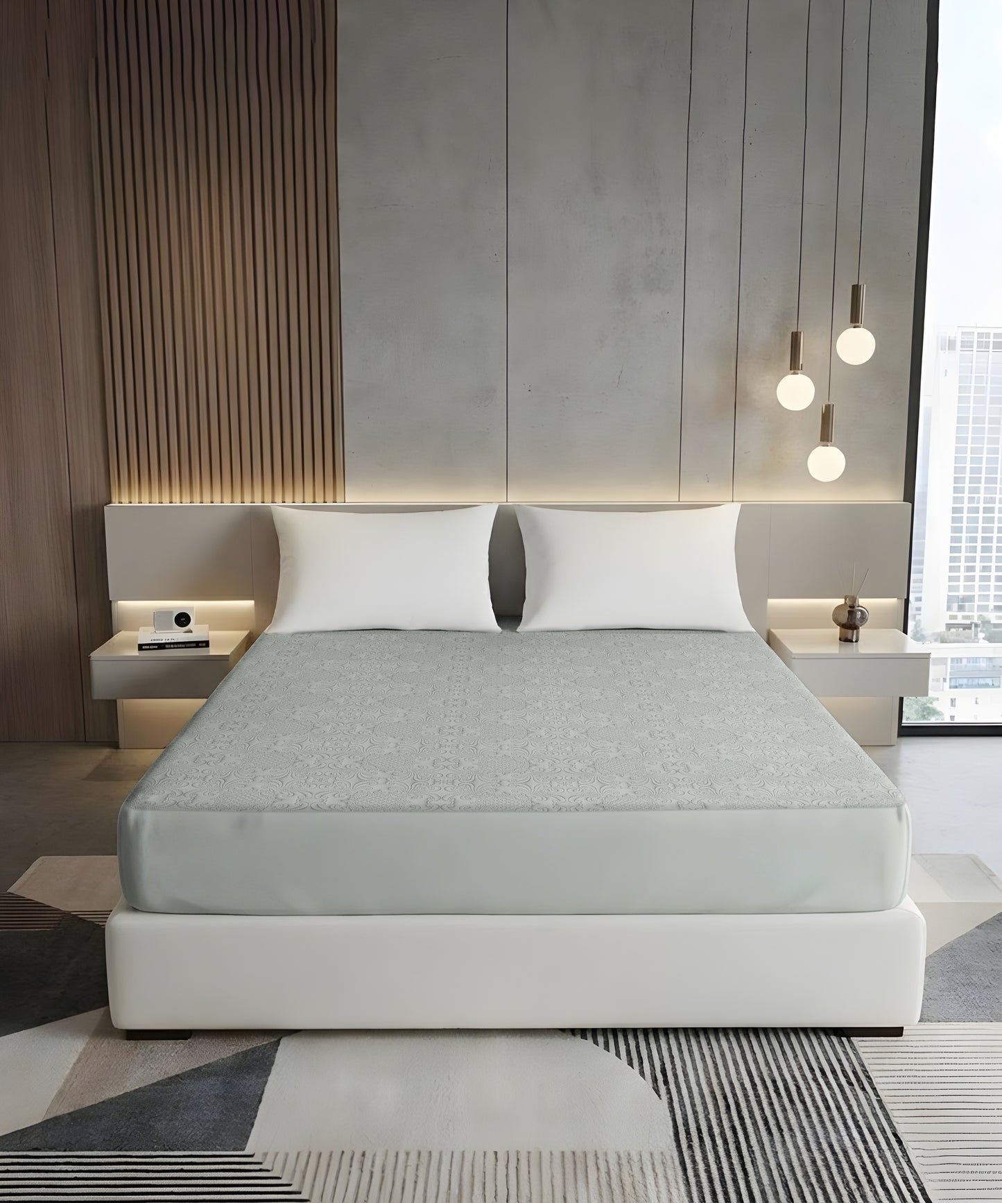 ultrasonic punched pattern mattress protector 