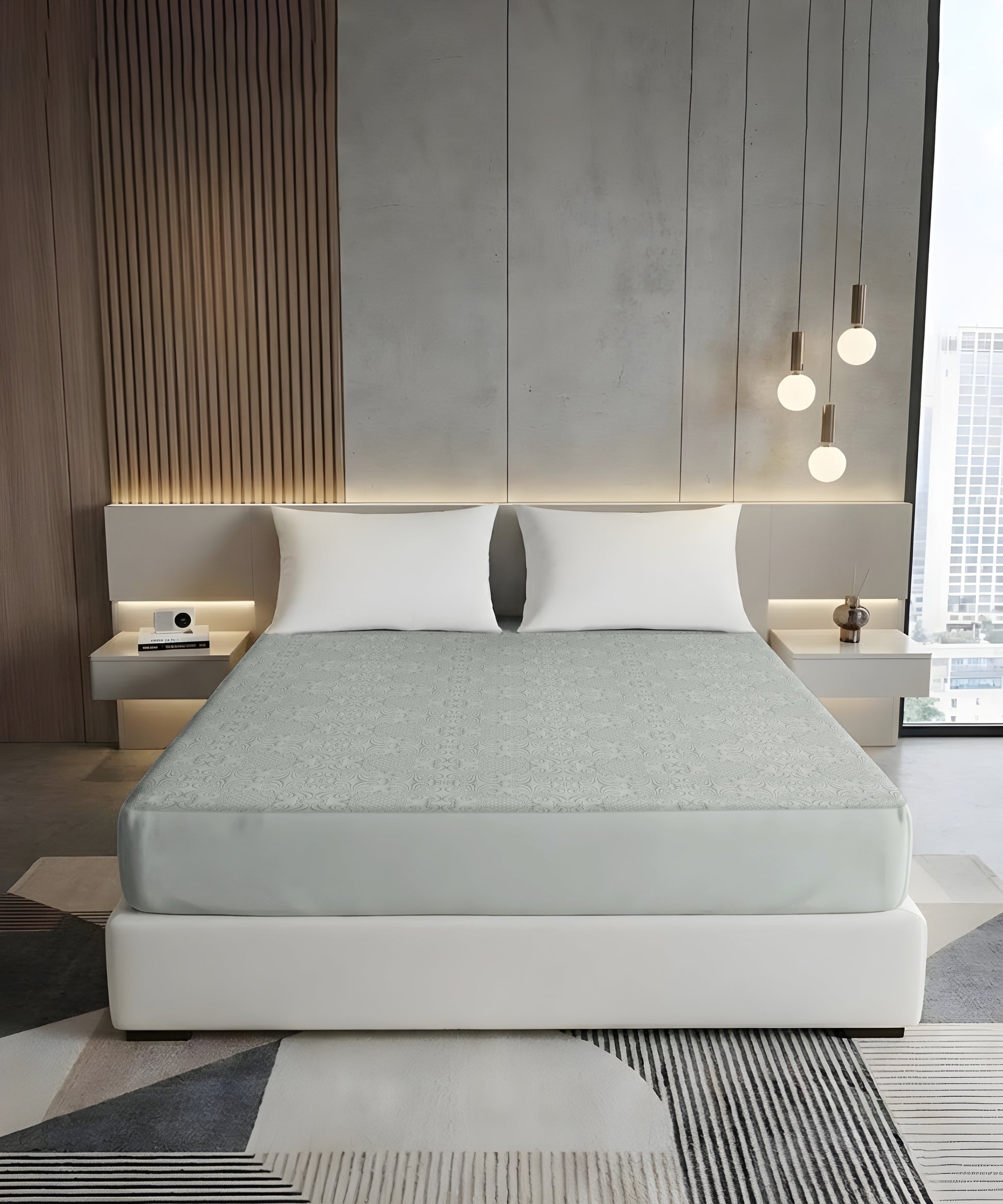 ultrasonic punched pattern mattress protector 