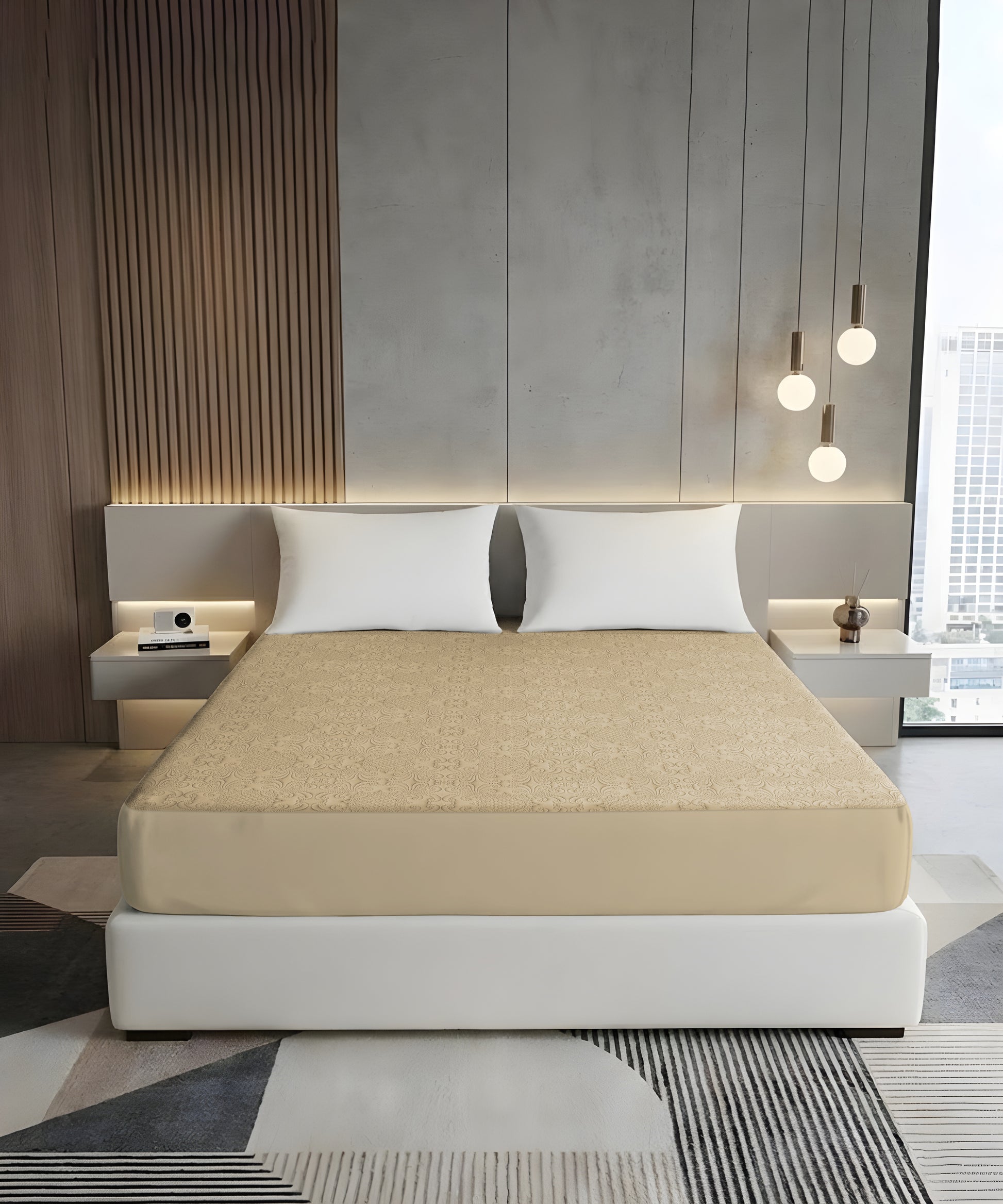 ultrasonic punched pattern mattress protector 