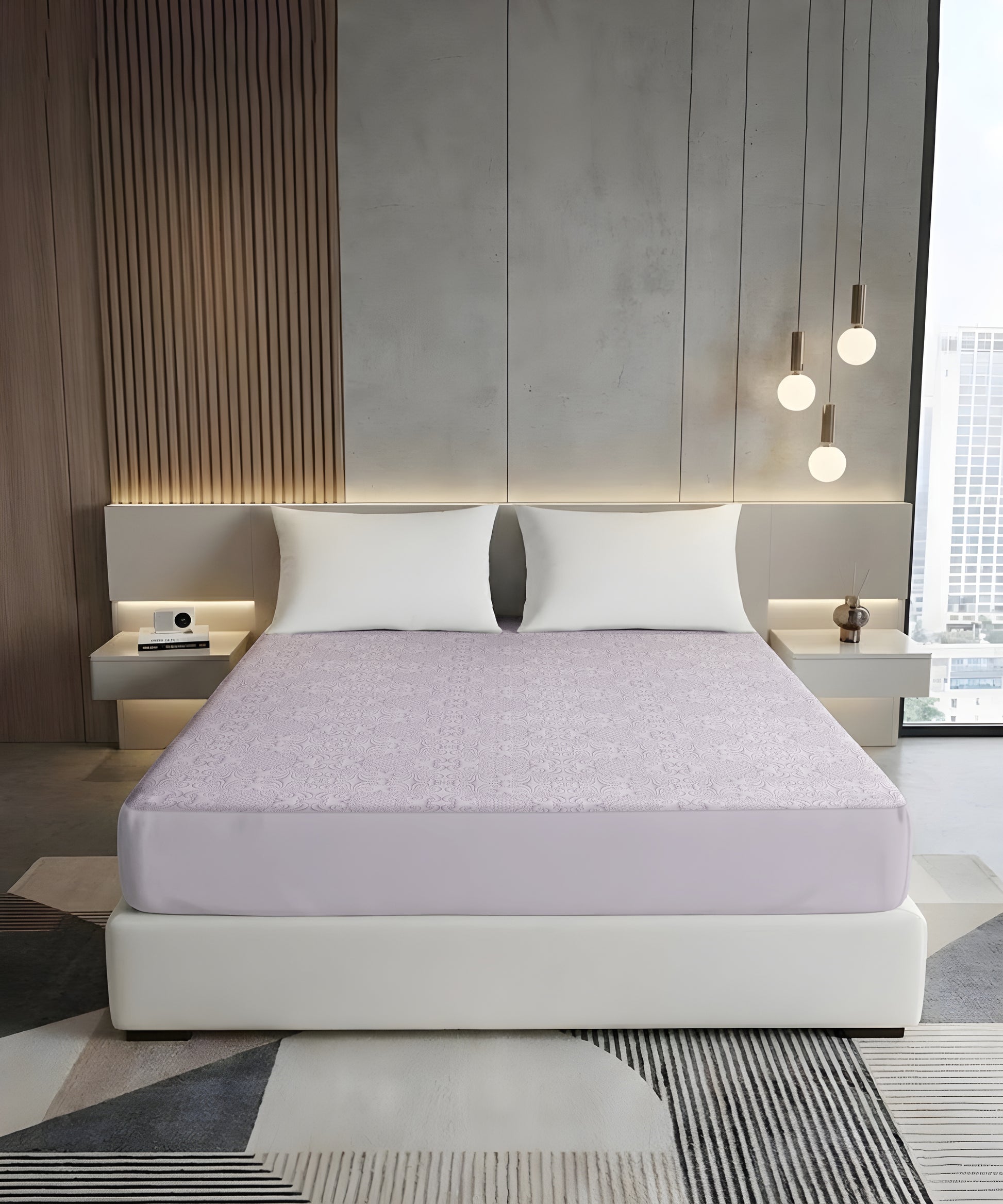 ultrasonic punched pattern mattress protector 