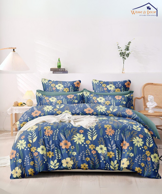 Bluebell Harmony King Size Bedsheet With 2 Pillow Covers
