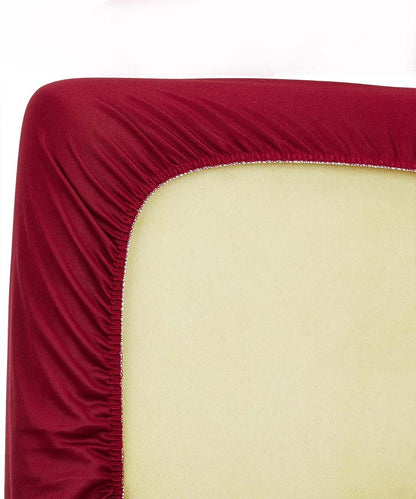 Maroon Solid Terry Mattress Protector