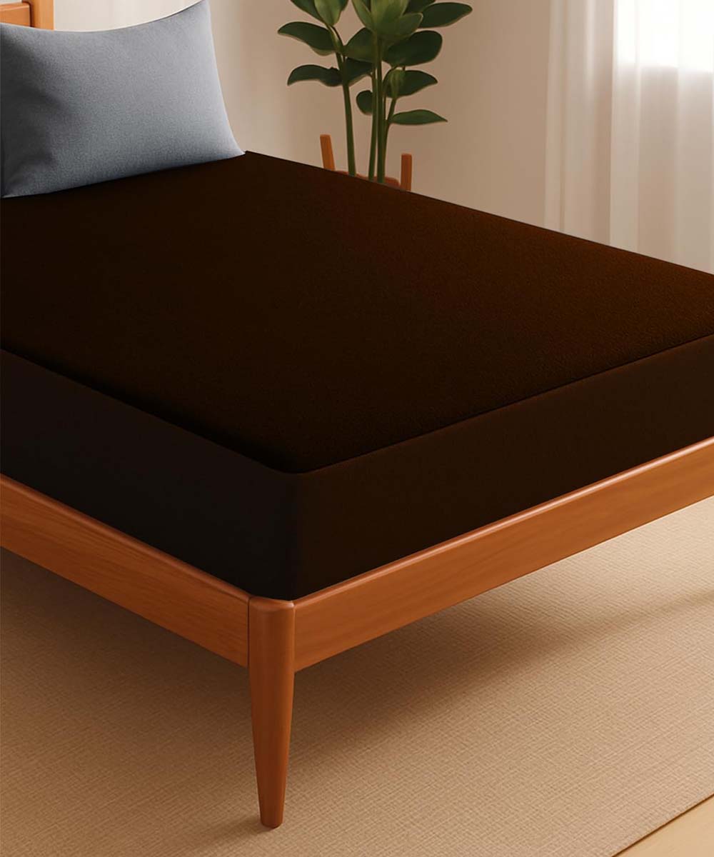 Rich Brown Terry Solid Mattress Protector