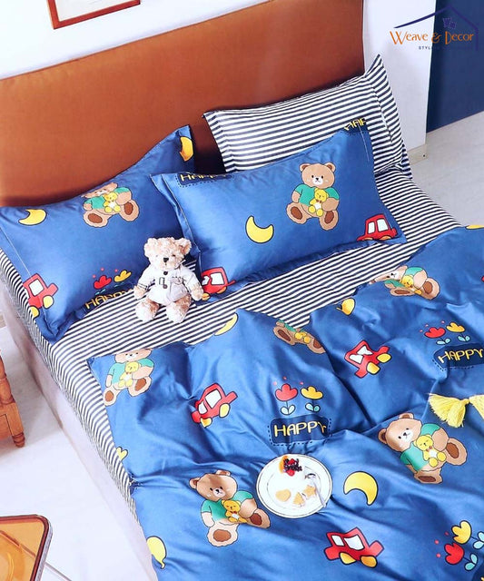 Happy Teddy  Kids Comforter Set with Bedsheet