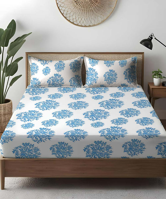 White Floral Bedsheet 