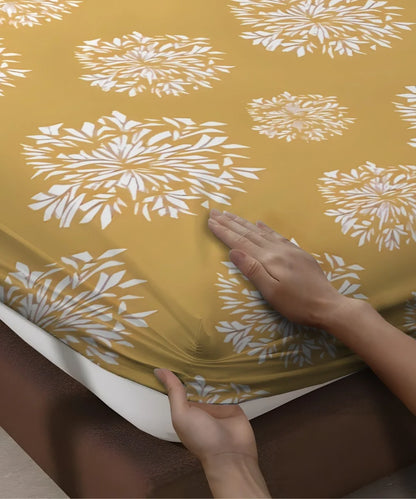 YELLOW FLORAL DOUBLE BEDSHEET 10