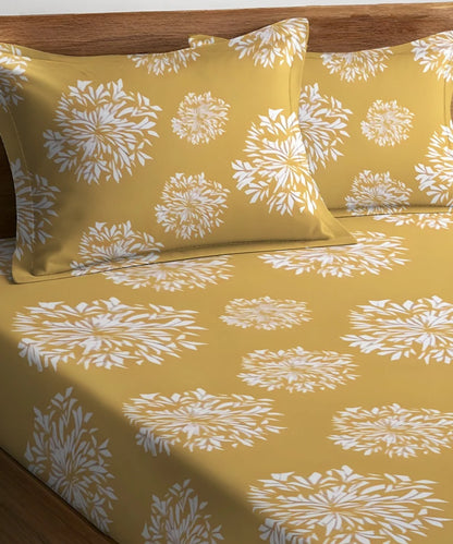 YELLOW FLORAL DOUBLE BEDSHEET 2
