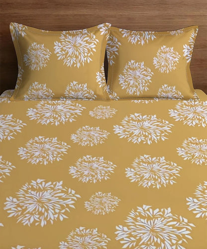 YELLOW FLORAL DOUBLE BEDSHEET  3