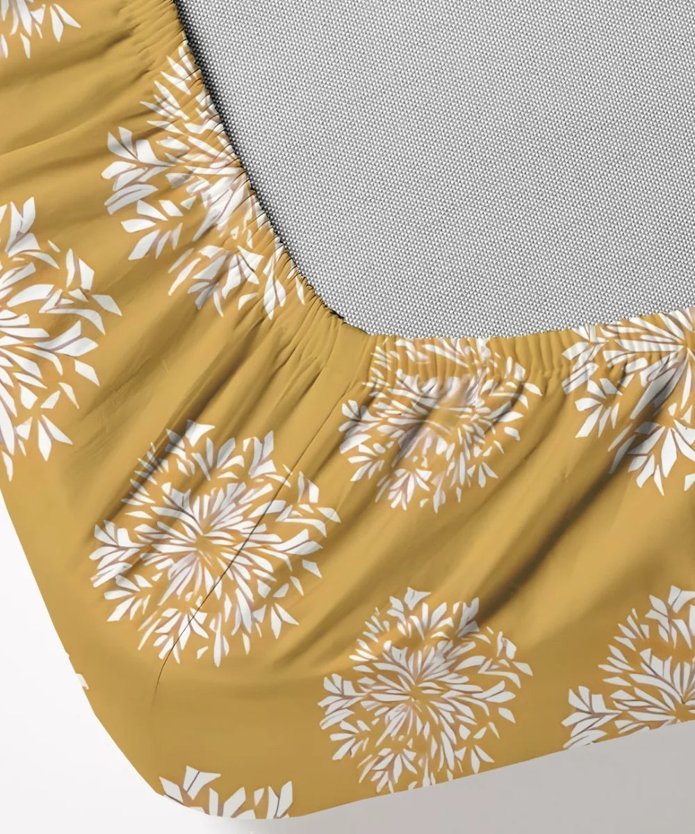 YELLOW FLORAL DOUBLE BEDSHEET 9