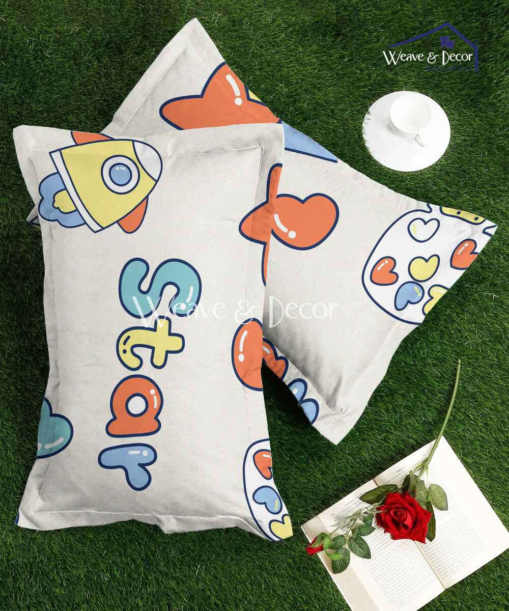 cream kids pilllow cover 