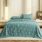 Ocean Blossom Flat Double Bedsheet With 2 Pillow Covers