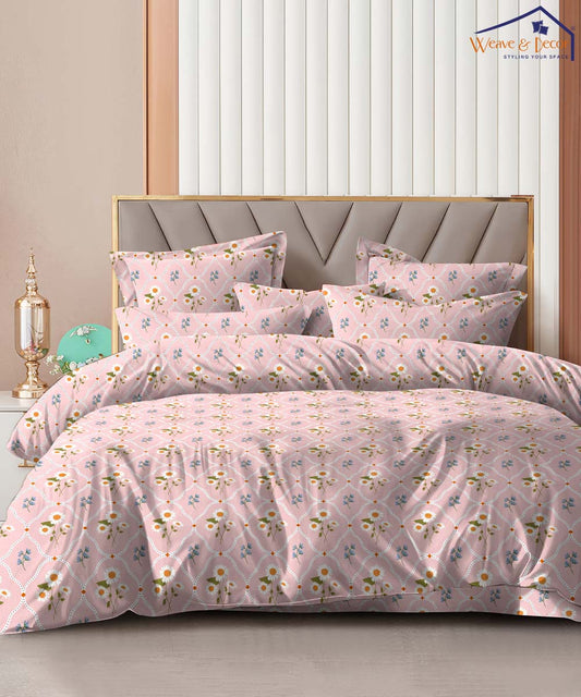 Daisy Blush  Stripe Quilt / Blanket / Razai / Duvet Covers