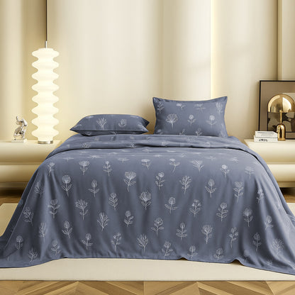 Misty Bloomscape Flat Double Bedsheet With 2 Pillow Covers