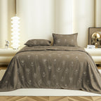Mocha Meadow King Size Bedsheet With 2 Pillow Cover