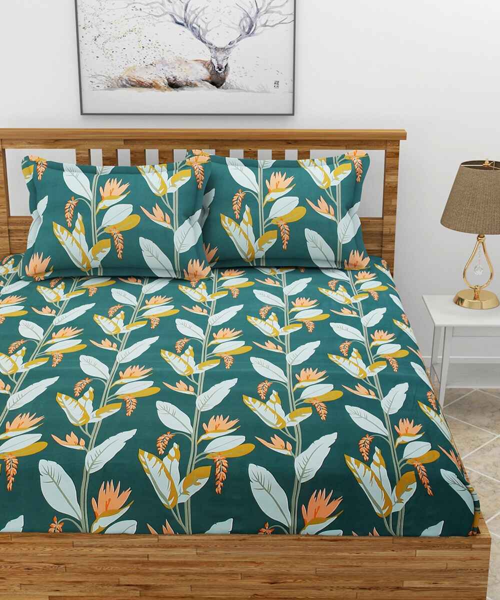 green floral double bed comforter 