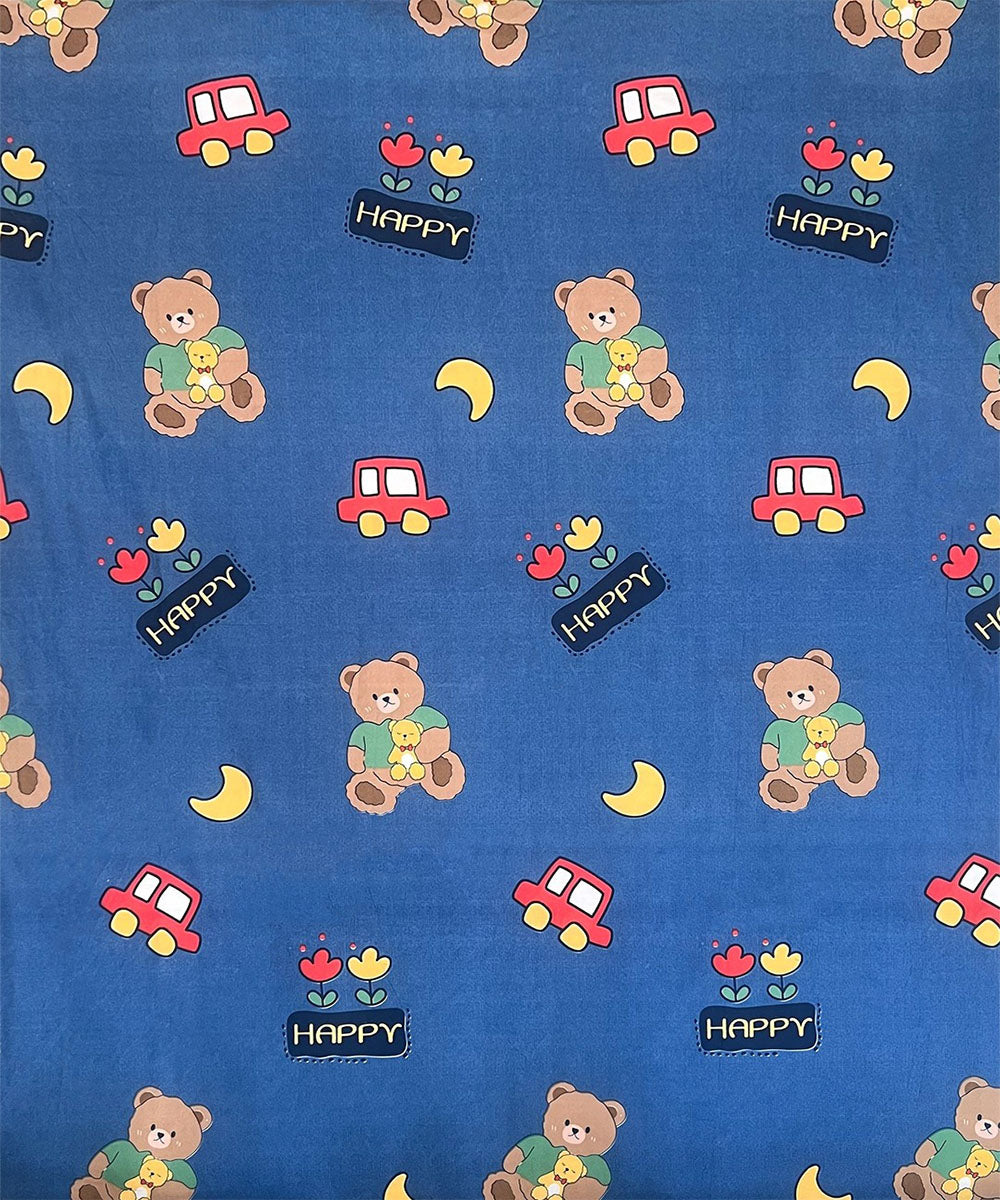 blue teddy bedsheet 