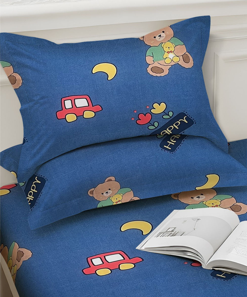 blue teddy bedsheet 