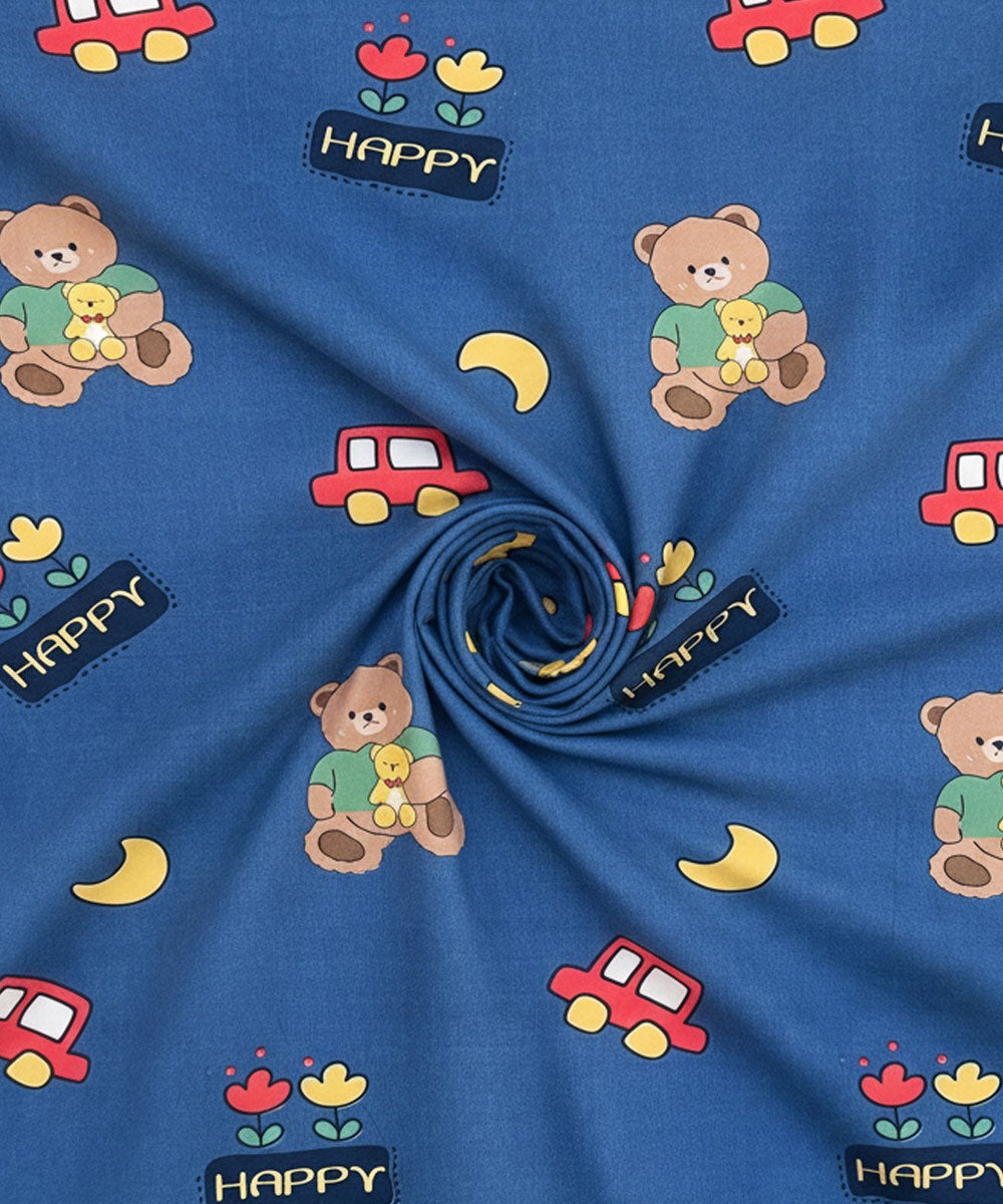 blue teddy bedsheet 