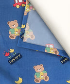 blue teddy bedsheet 