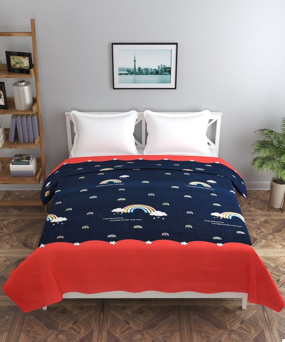 Rainbow Night Scape  Kids Quilt / Blanket / Razai / Duvet Cover