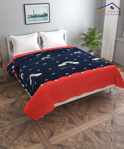 Rainbow Night Scape  Kids Quilt / Blanket / Razai / Duvet Cover