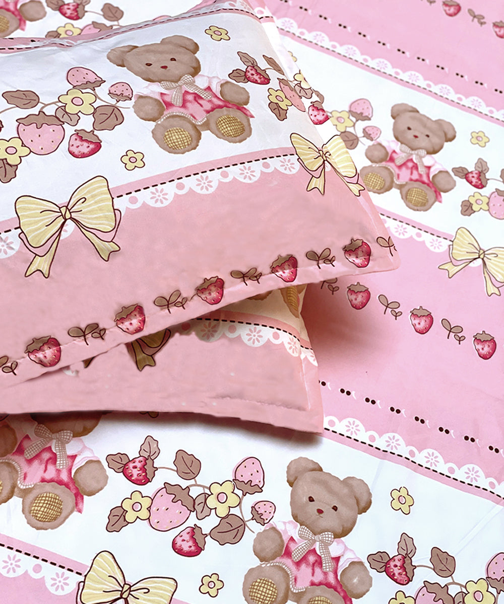 Teddy Blossom Comforter Set With Bedsheet & Pillow Cover