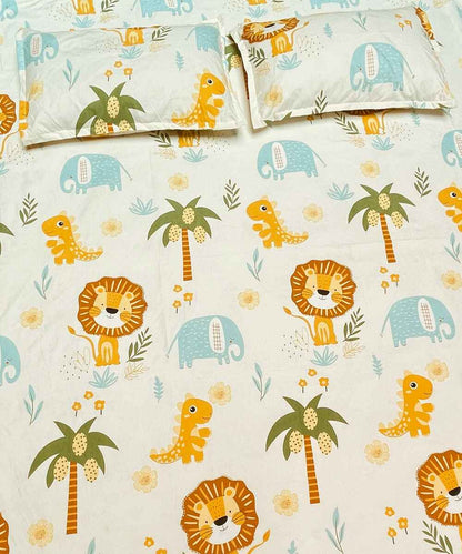 lion theme queen size bedsheet 