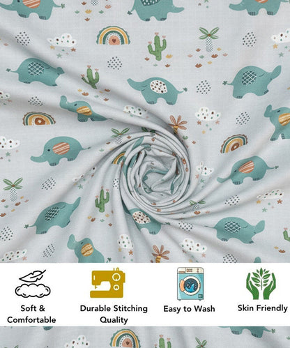 Dino Garden Kids Flat Bedsheet With Pillow Covers