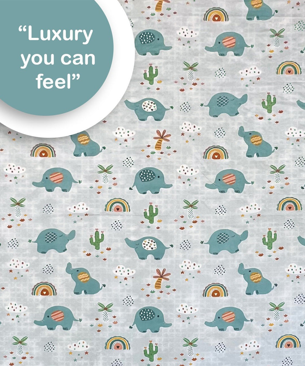 Dino Garden Kids Flat Bedsheet With Pillow Covers