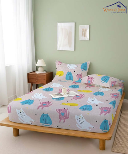 cat theme kids bedsheet 