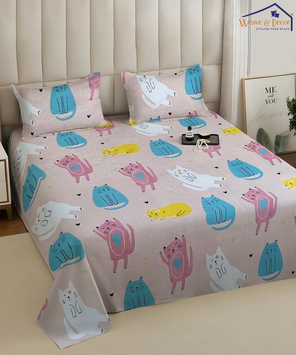 cat theme kids bedsheet 