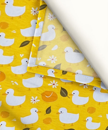 Yellow Duckie Kids Flat Bedsheet With Pillow Covers