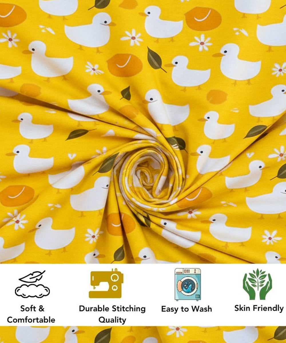 Yellow Duckie Kids Flat Bedsheet With Pillow Covers