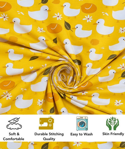 Yellow Duckie Kids Flat Bedsheet With Pillow Covers