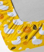 Yellow Duckie Kids Single Bedsheet With 1 Pillow Cover