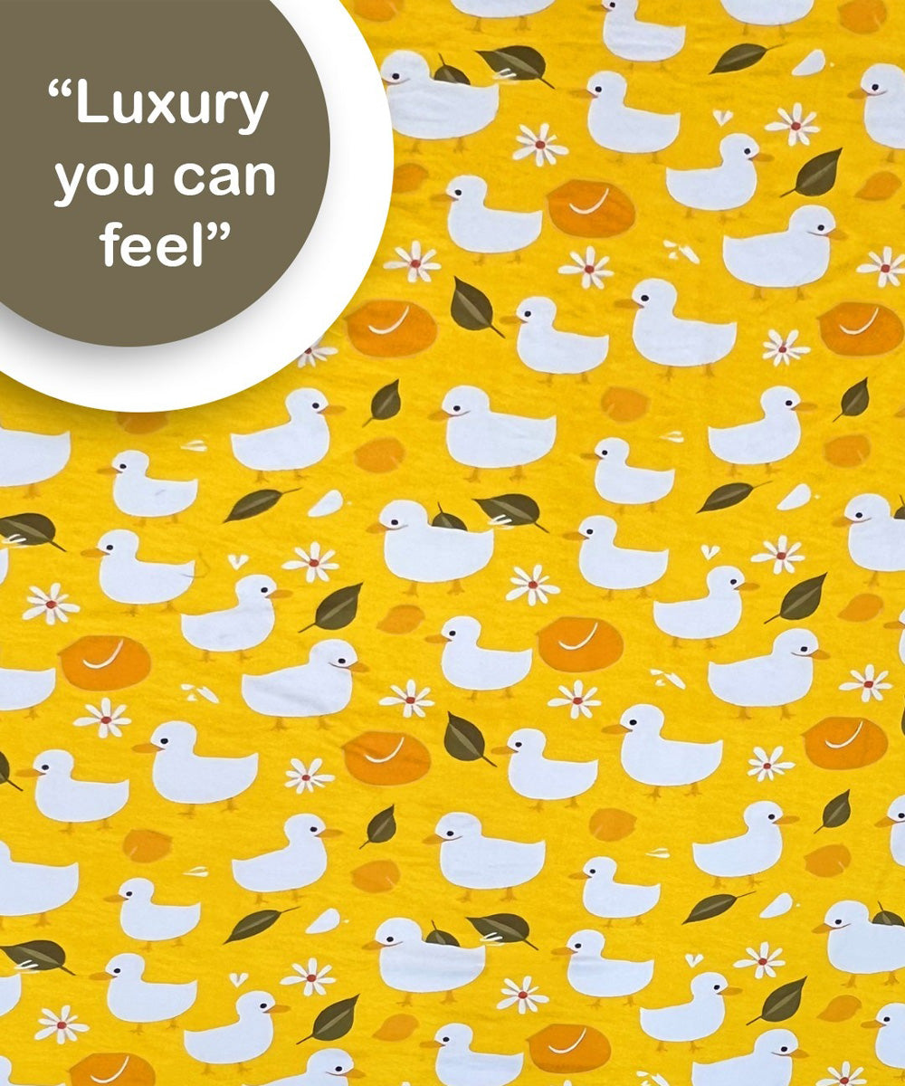 Yellow Duckie Kids Flat Bedsheet With Pillow Covers