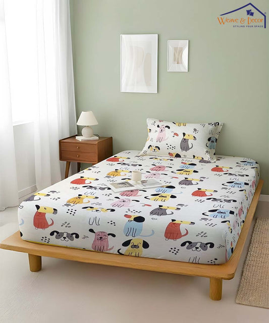 kids  dog theme bedsheet 