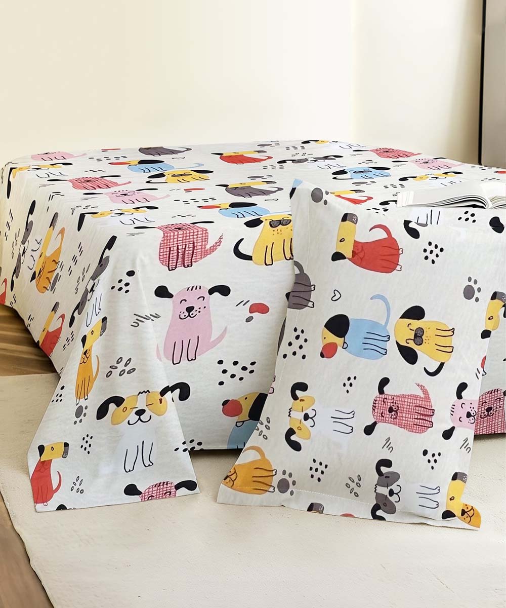 kids  dog theme bedsheet 