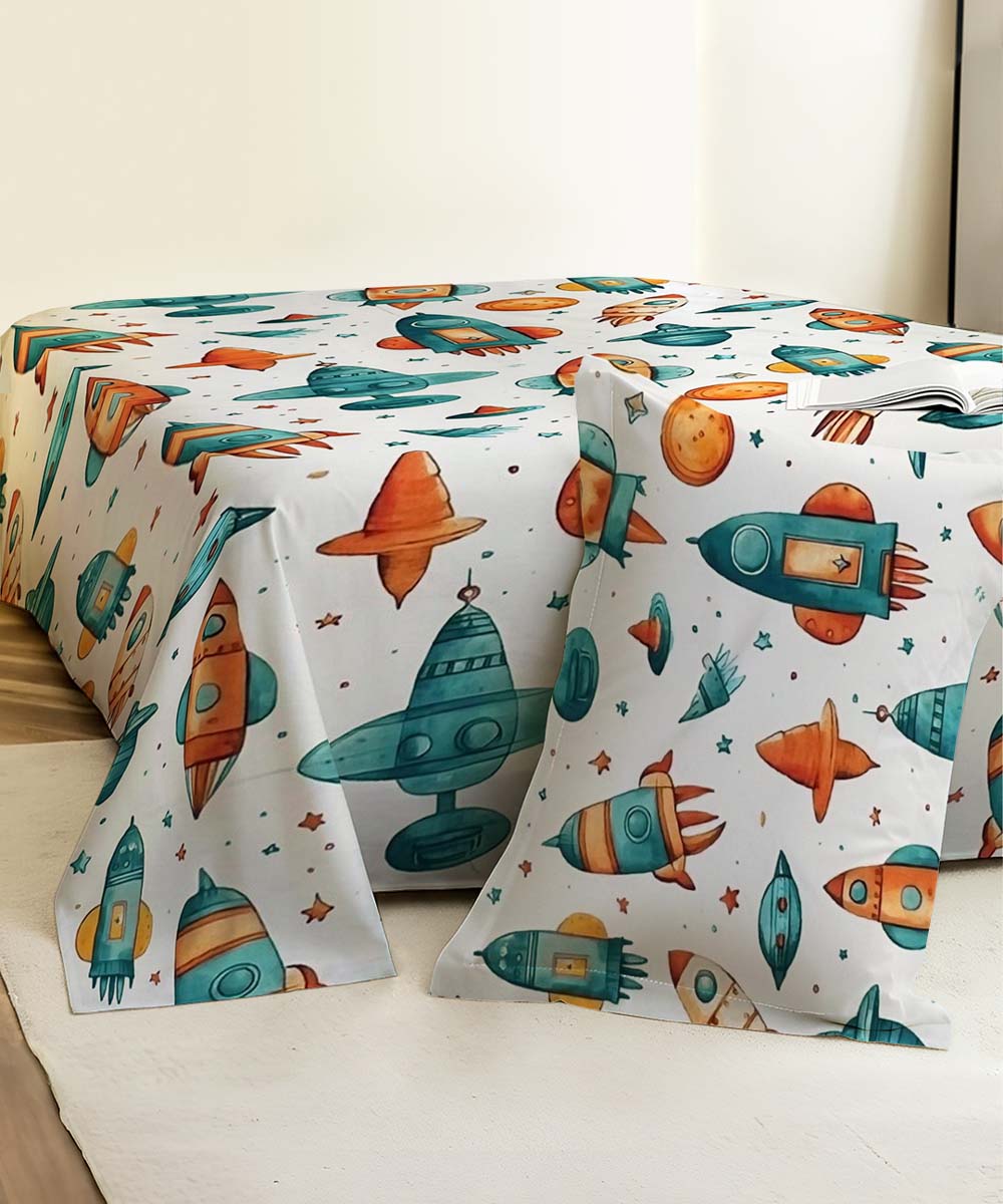 space theme kids bedsheet 