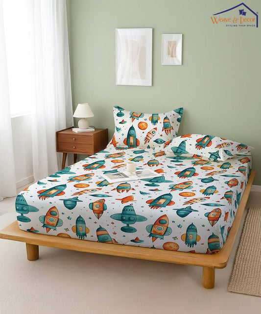 space theme kids bedsheet 