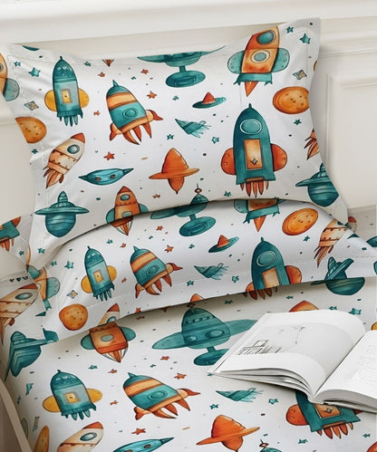 space theme kids bedsheet 