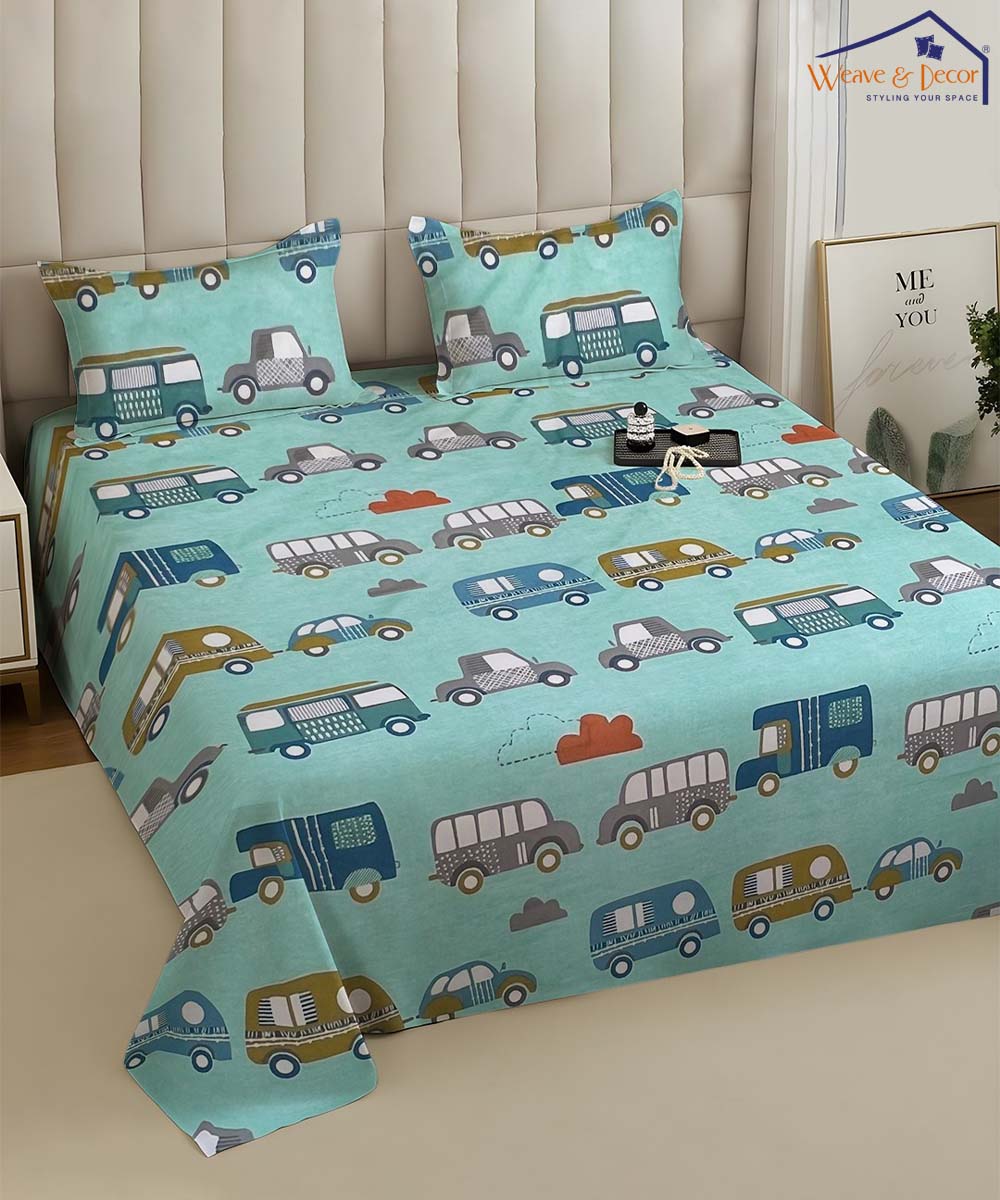 bus theme kids bedsheet 